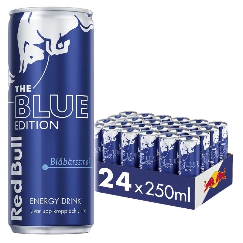 24 x Red Bull Blåbärssmak 250 ml Andrahandssortering EJ ÖPPET KÖP
