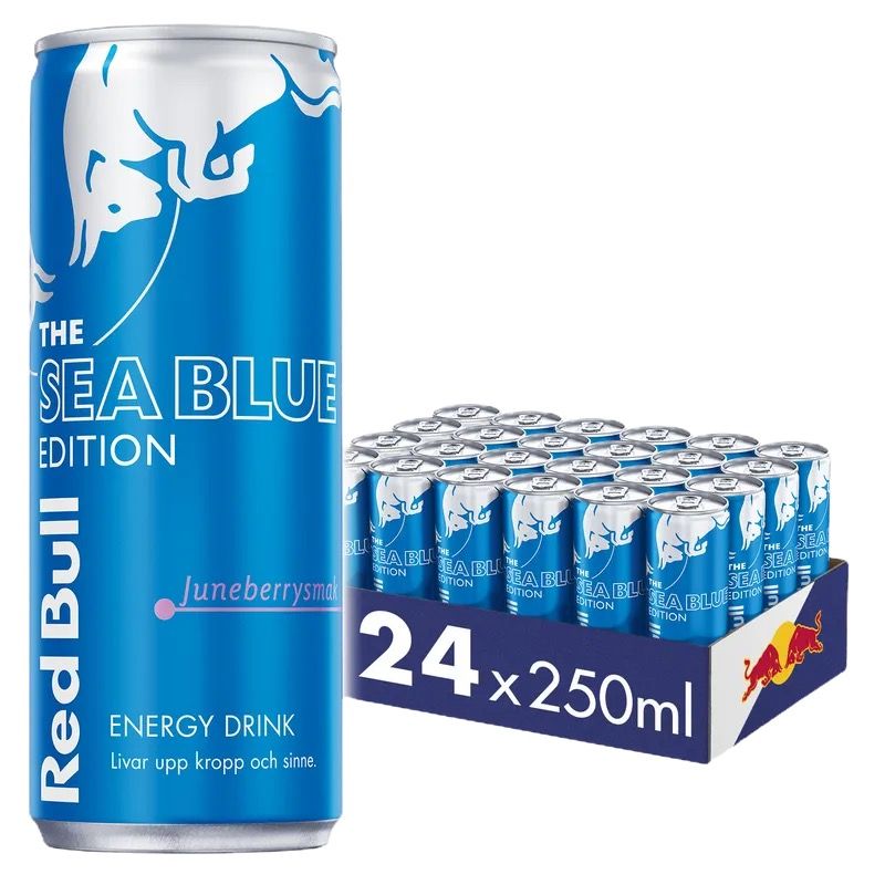 24 x Red Bull Sea Blue Juneberrysmak 250 ml Andrahandssortering EJ ÖPPET KÖP