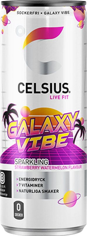 24 x Celsius Galaxy Vibe 355 ml Andrahandssortering EJ ÖPPET KÖP