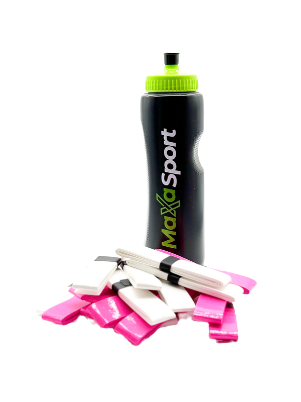 Paket 12 x Padel Overgrip + Maxa Sport Vattenflaska 1000 ml