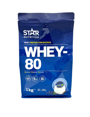 Whey-80 Vassleprotein Blåbär, 1 kg