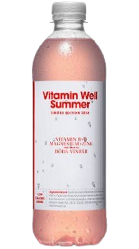 12 x Vitamin Well Röda Vinbär 500 ml