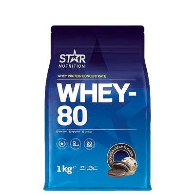 Whey-80 Vassleprotein Coockies and Cream, 1 kg