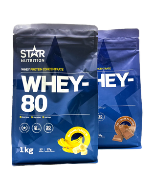 Paket 2 x Whey 80 Vassleprotein 1 kg