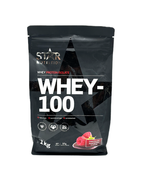 Whey-100 Vassleprotein Chocolate Raspberry, 1 kg