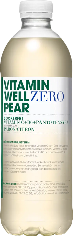 12 x Vitamin Well Zero Pear 500 ml