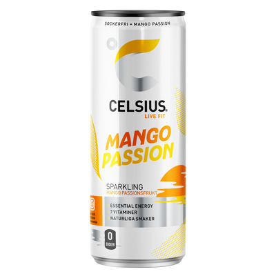 24 x Celsius Mango Passion 355 ml Andrahandssortering EJ ÖPPET KÖP