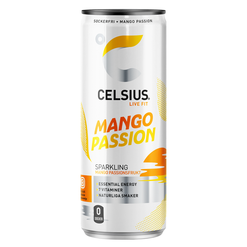 24 x Celsius Mango Passion 355 ml Andrahandssortering EJ ÖPPET KÖP