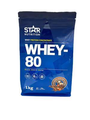 Whey-80 Vassleprotein Chocolate Hazelnut, 1 kg