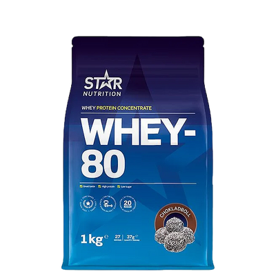 Whey-80 Vassleprotein Chokladboll, 1 kg