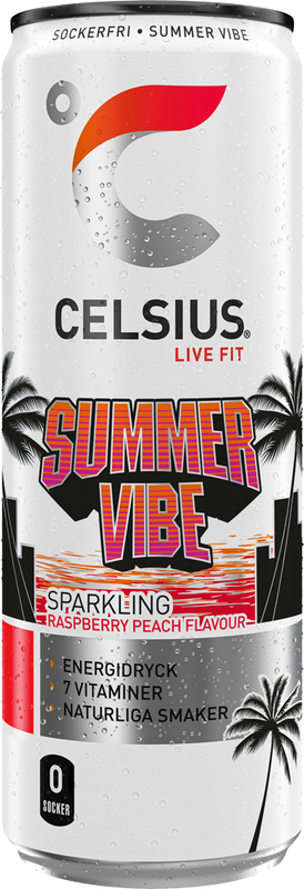 24 x CELSIUS Summer Vibe Raspberry Peach 355 ml