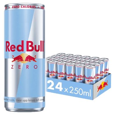 24 x Red Bull Zero 250 ml Andrahandssortering EJ ÖPPET KÖP