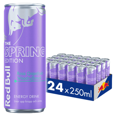 24 x Red Bull The Spring Edition Rosa Grapefrukt Woodruff 250 ml