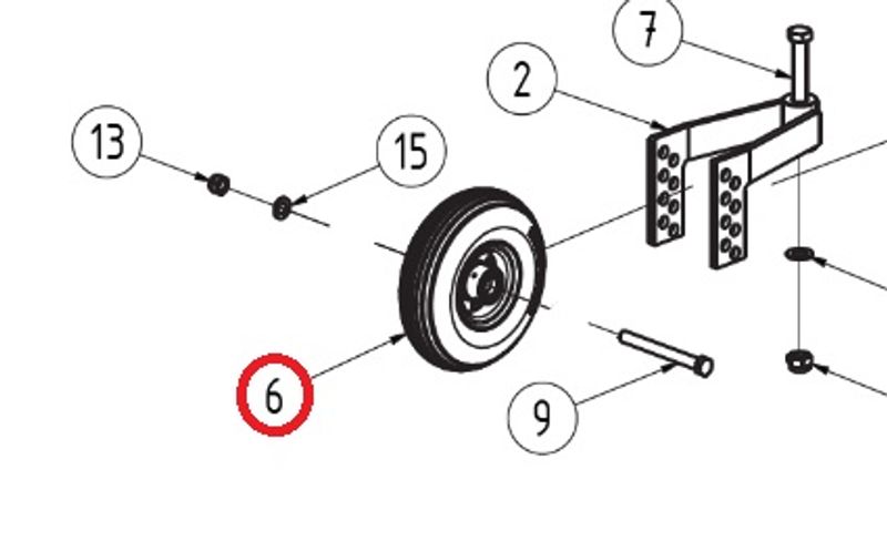Hjul, gaffel. 3.00-4 4 PR-däck