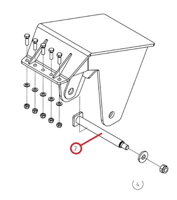 Axel till grävmaskinsfäste för Energiklipp 20 cm