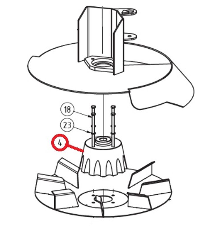 Anslutningsbussning Tallrikspridare