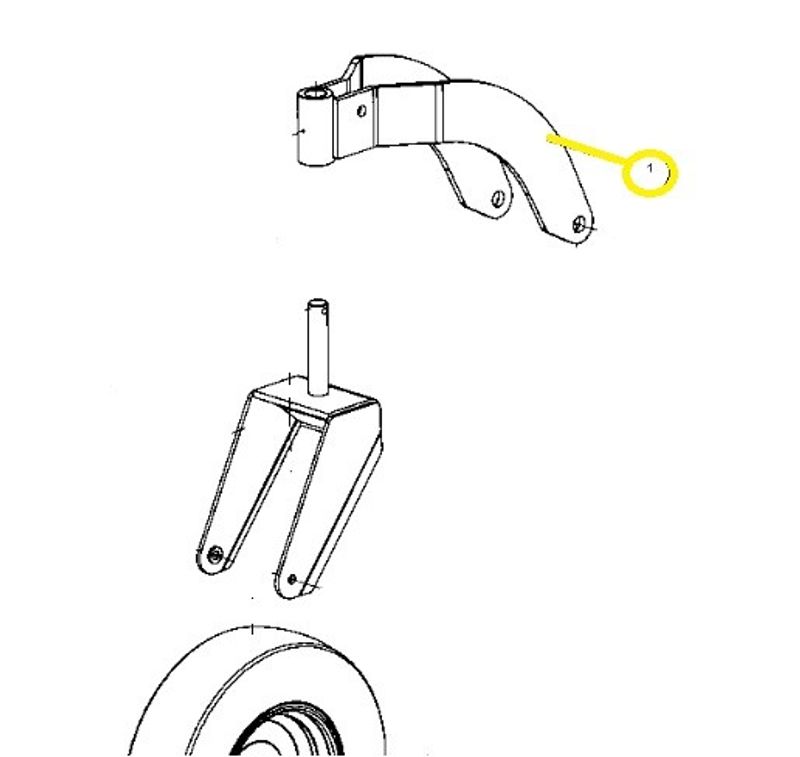 Gaffel till hjul på schaktblad