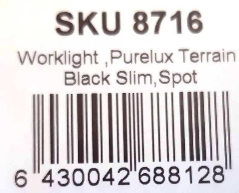 Arbetsbelysning | Purelux Terrain Black Slim | Spot 30 W