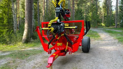 Färdigbyggd | KTS Huggarvagn 8,5 ton med 6,4 m-kran
