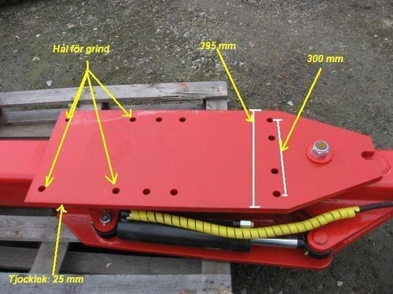 Svetsplatta för befintlig kärra att bulta 3-punkt i