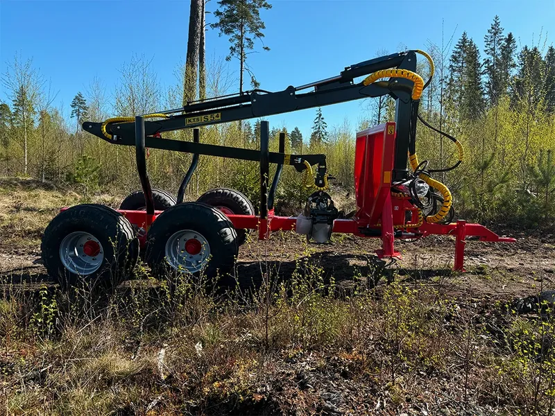 Färdigbyggd | KTS Huggarvagn 7,0 ton med 5,4 m-kran