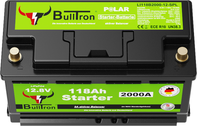 BullTron LiFePO4 startbatteri 12,8V 55Ah (Polar) 1400A