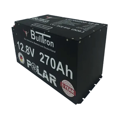 BullTron 270 Ah LiFePO4 Polar 12V batteri med svart hölje och tydlig märkning