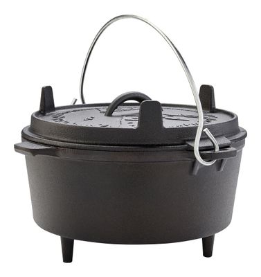 ASKJA gryta i gjutjärn – 4 L kokgryta Ø25 cm med lock och fötter