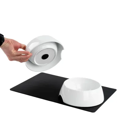 Magnetiska porslinsmatskålar inklusive matta