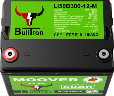 BullTron 50 Ah LiFePO4 – kompakt, kraftfull & långlivad