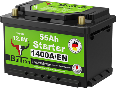 BullTron LiFePO4 startbatteri 12,8V 55Ah (Polar) 1400A