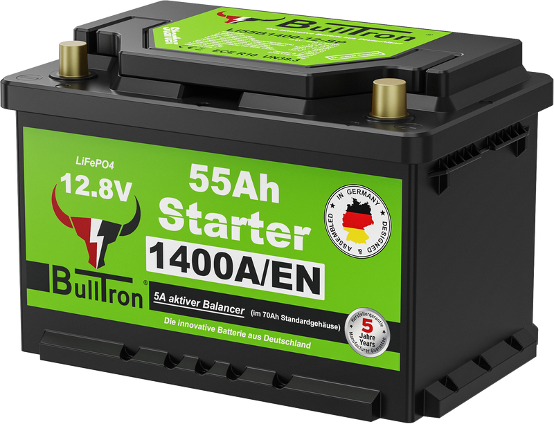 BullTron LiFePO4 startbatteri 12,8V 55Ah (Polar) 1400A