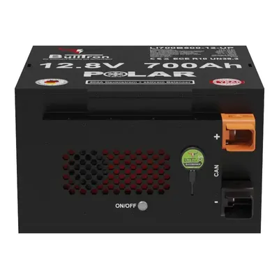 Sidovy av BullTron 700Ah 12,8V LiFePO₄ Polar undersätesbatteri