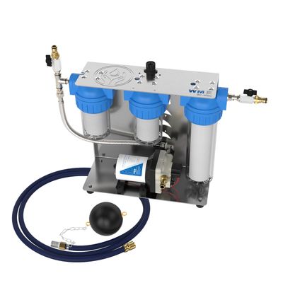 3-stegs filterrack med inbyggd 12 V-pump