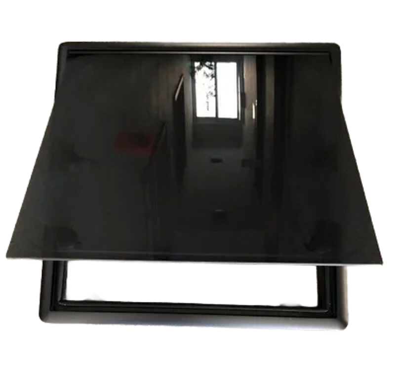 Uppfällningsfönster (dubbla väggar, slät yta, 3 ramar) med jalusier