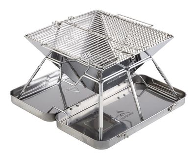 ELDFELL hopfällbar grill | kompakt rostfri campinggrill