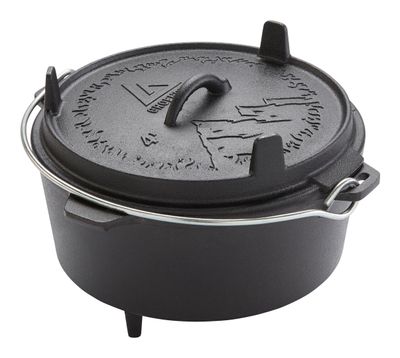 ASKJA gryta i gjutjärn – 4 L kokgryta Ø25 cm med lock och fötter