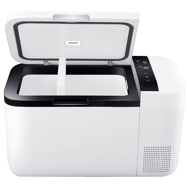 ICECO GO20 Dual Zone 20L kompressorkylbox vit med öppet lock