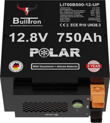 BullTron LiFePO4 12,8V 750Ah undersätesbatteri för husbil