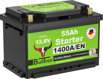 BullTron LiFePO4 startbatteri 12,8V 55Ah (Polar) 1400A