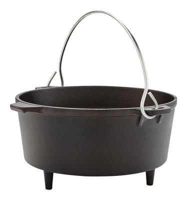 ASKJA gryta i gjutjärn – 4 L kokgryta Ø25 cm med lock och fötter