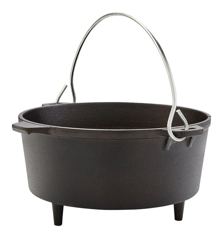 ASKJA gryta i gjutjärn – 4 L kokgryta Ø25 cm med lock och fötter