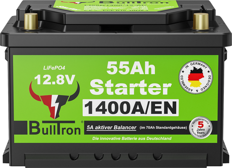 BullTron LiFePO4 startbatteri 12,8V 55Ah (Polar) 1400A