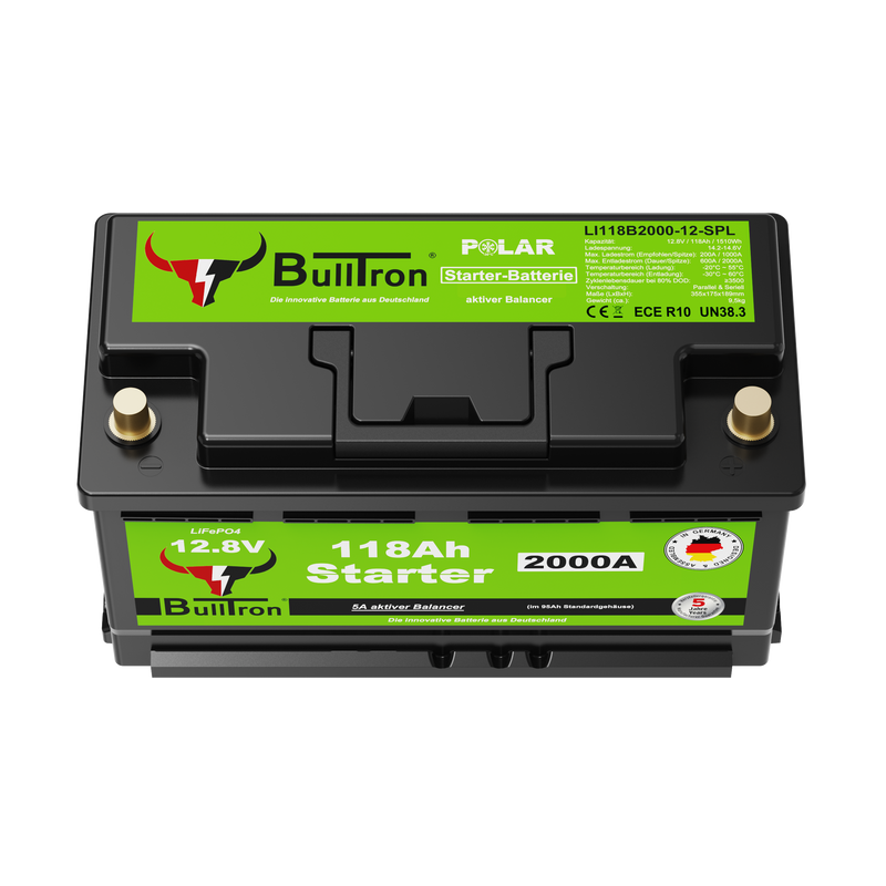 BullTron LiFePO4 startbatteri 12,8V 118Ah (L5) Polar