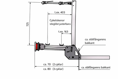 Uni F/A Hopfällbar & Avtagbar Cykelhållare | För husbil