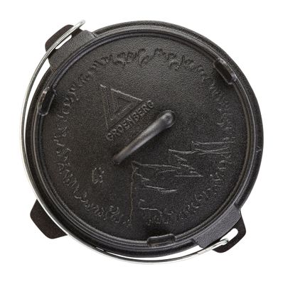 ASKJA gryta i gjutjärn – 4 L kokgryta Ø25 cm med lock och fötter
