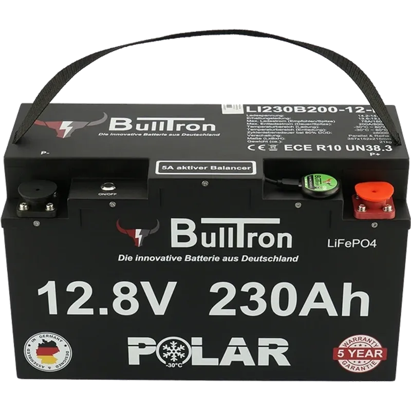 BullTron 230Ah Polar LiFePO4 Batteri med Smart BMS