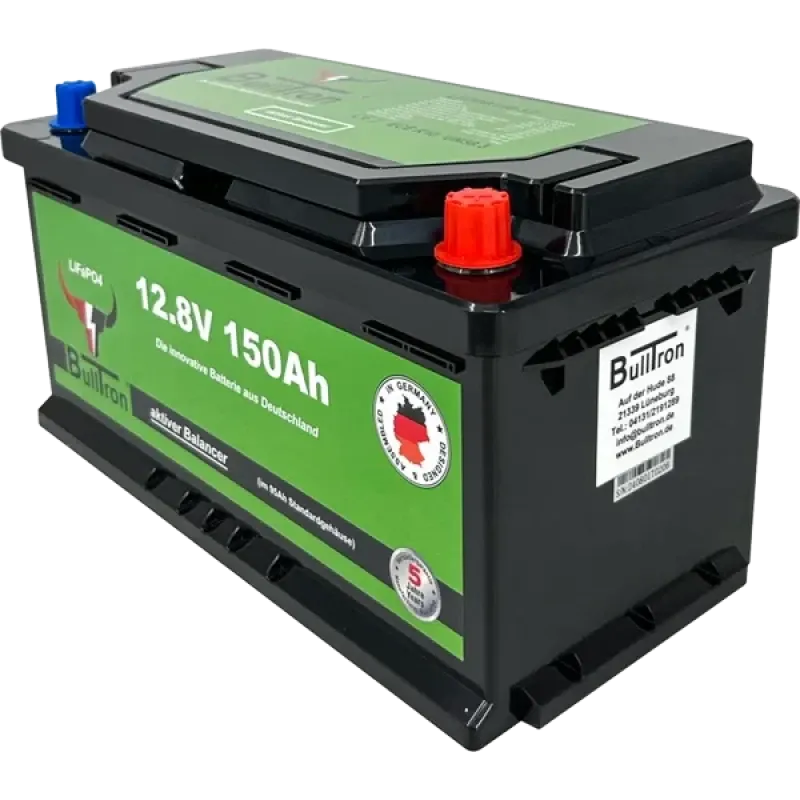 Kraftfullt 150Ah LiFePO4-batteri med Smart BMS & Bluetooth