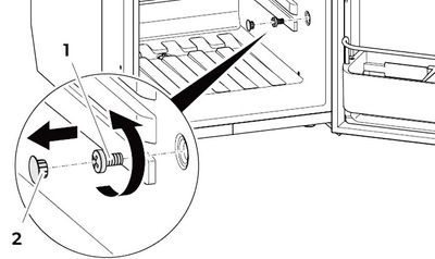Ritning som visar hålbeskrivning för Belluna kompressorkylskåp 85 L