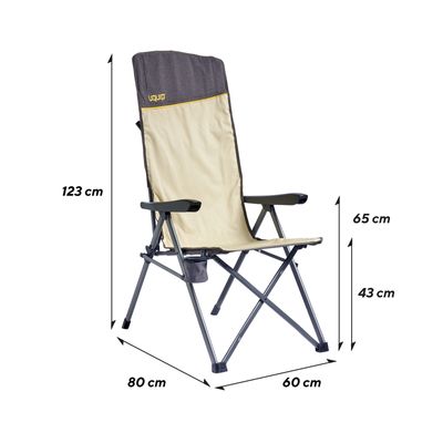Justy XL hopfällbar stol – hög rygg & robust 120 kg